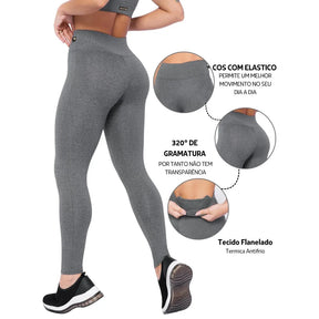Calça Legging Flanelada Térmica Anti frio Cintura Alta Feminina Fitness.