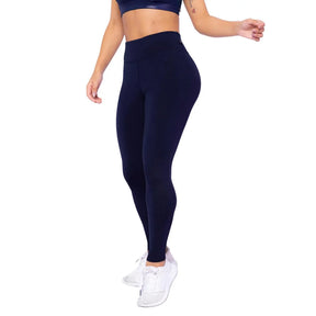 Calça Legging Flanelada Térmica Anti frio Suplex Cintura Alta Feminina Fitness. - Marinho