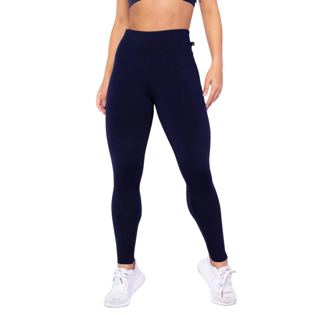 Calça Legging Flanelada Térmica Anti frio Suplex Cintura Alta Feminina Fitness. - Marinho